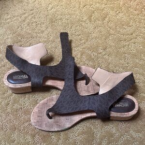 Michael Kors Dark Brown Cork Sandals